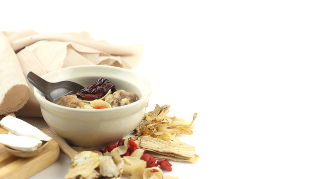 Chinese food - Clear soup with chinese herbal medicine