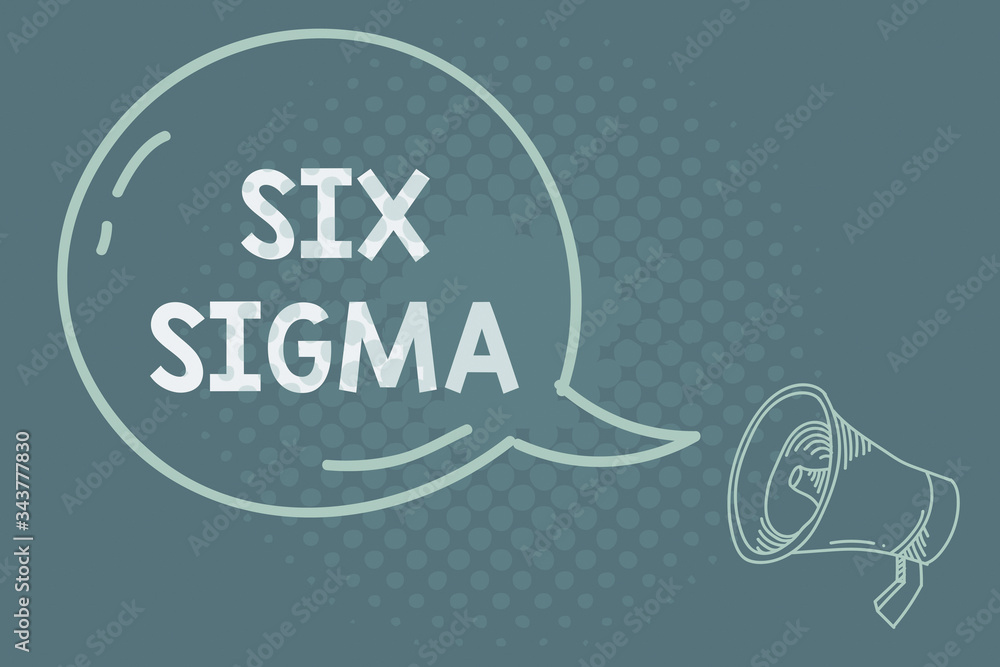 Poster text sign showing six sigma. business photo showcasing set of management techniques intended to impr