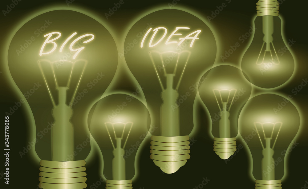 Poster writing note showing big idea. business concept for having great creative innovation solution or way