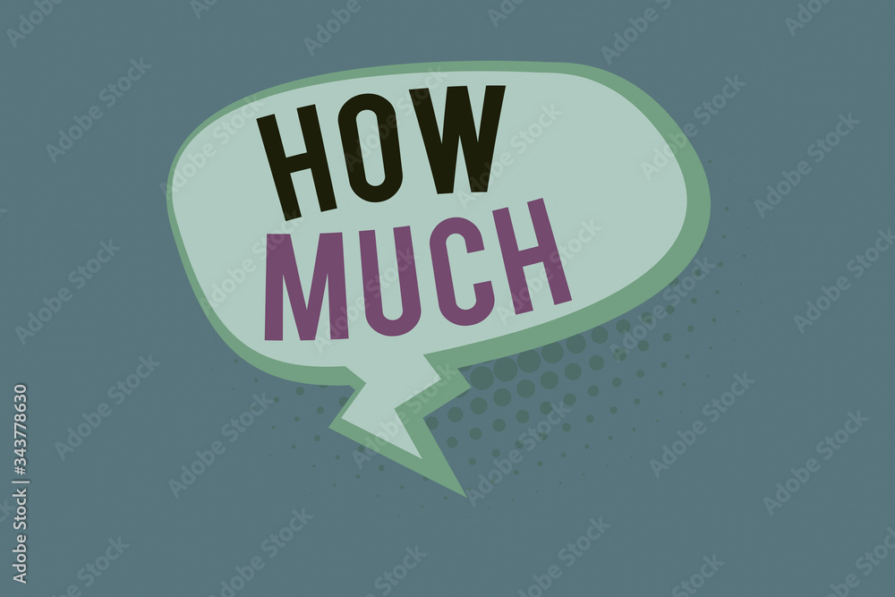 Poster handwriting text how much. conceptual photo ask about the amount or cost of something what amount or