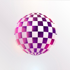 3D perforated ball. Art geometric primitive	
