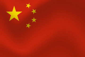 Vector illustration of realistic China flag.