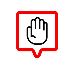 stop hand sign