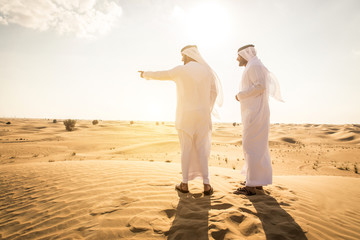 Arabic men in the desert