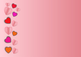 Fototapeta premium pink hart on pink background.symbol of love in valentine day.