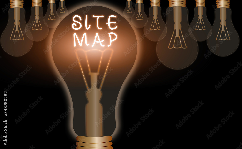 Poster writing note showing site map. business concept for designed to help both users and search engines n