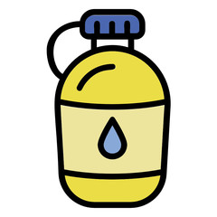 Glacier Expedition and Outdoor Activity Durable Water Can Vector Color Icon Design, Canteen Metal Bottle Concept,  