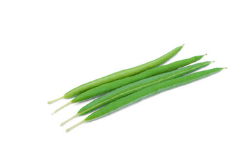 Wild spider flower isolated on white background,Cleome gynandraBoth vegetables contain hydrocyanic acid. But will decrease when fermented or heated.