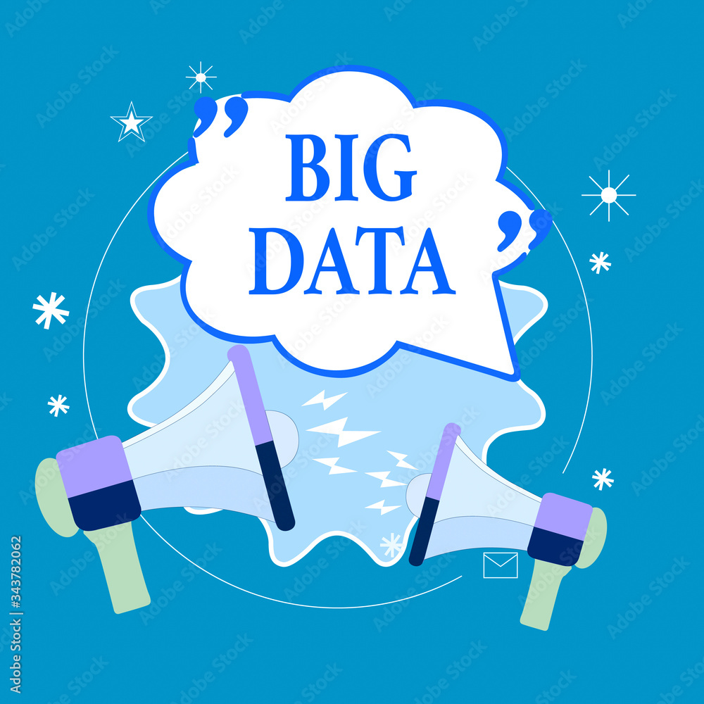 Poster text sign showing big data. business photo showcasing sets that so complex that traditional software