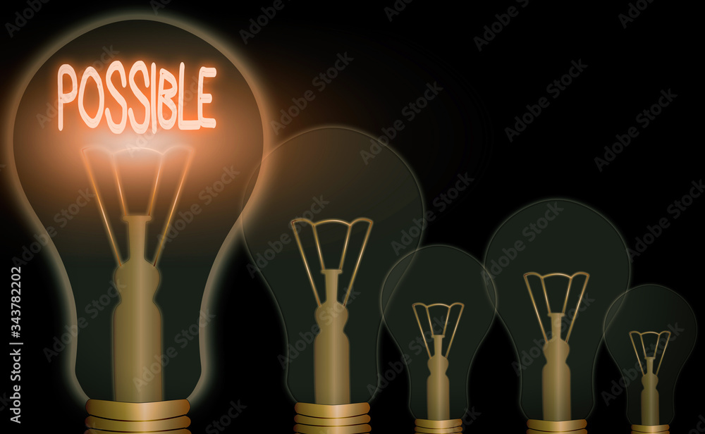 Poster conceptual hand writing showing possible. concept meaning something that can happen may exist but th