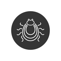 Tick line icon. Mite silhouette. Vector illustration.