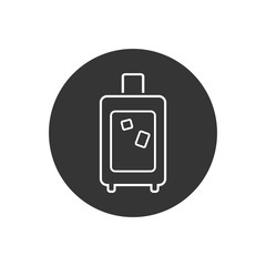 Traveling bag vector line icon - flat illustration