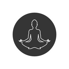 Yoga line icon. lotus position silhouette. Vector shape