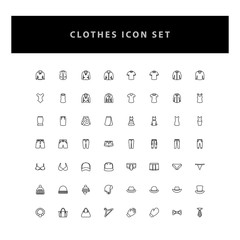 Clothes Vector Icon Set with outline design