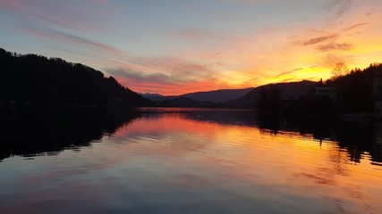 Sunset over the lake