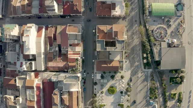 Aerial view of empty streets due to the coronavirus pandemic in Patras, Greece
