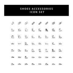 Shoes vector icon set with outline design