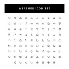 weather vector icon set with outline design