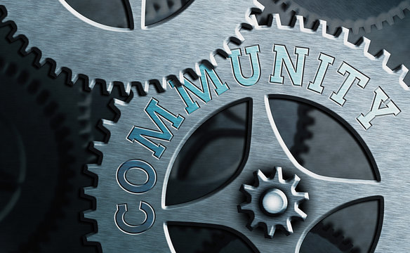 Conceptual hand writing showing Community. Concept meaning group of showing with a common characteristics living together