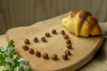 break fast  cin brioches, fette biscottate, ceffè 