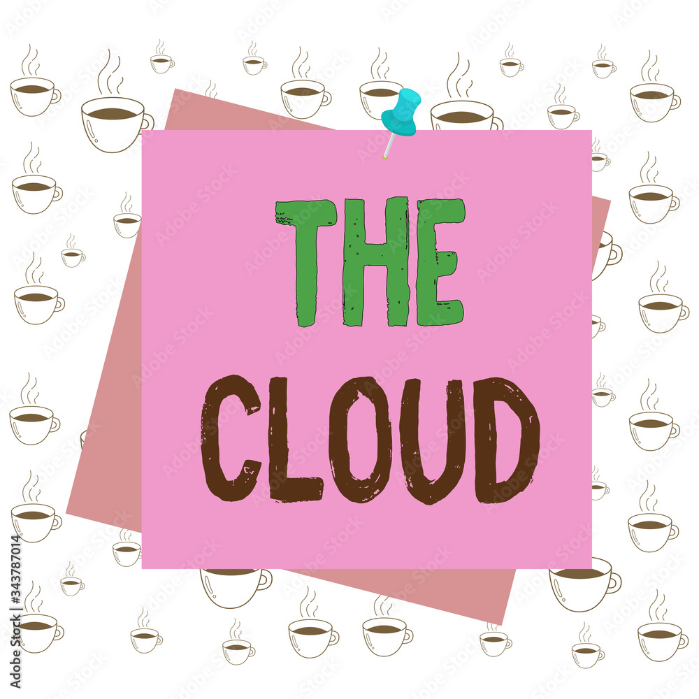 Poster writing note showing the cloud. business concept for programs used in storing accessing data over th