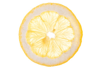slice of lemon on a white background