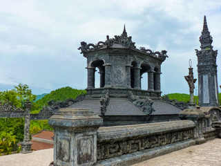 Tomb of Khai Dinh with Manadarin hnour guard, Hue, Vietnam