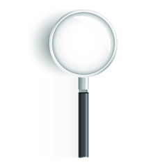 Magnifying glass with gradient mesh isolated on white background, Vector Illustration.