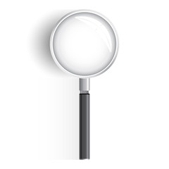 Magnifying glass with gradient mesh isolated on white background, Vector Illustration.