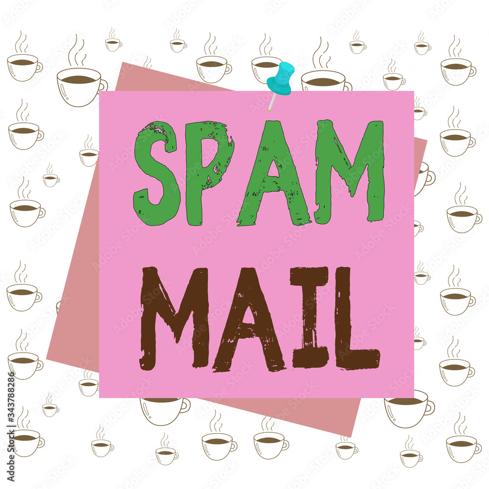 Poster writing note showing spam mail. business concept for intrusive advertising inappropriate messages se