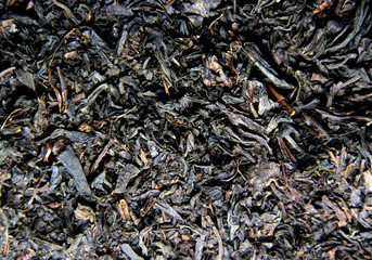 Loose black tea, macro