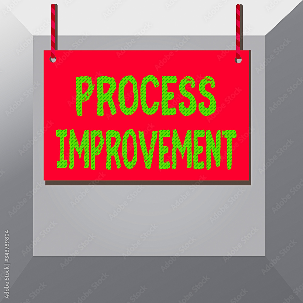 Poster conceptual hand writing showing process improvement. concept meaning optimization meet new quotas st