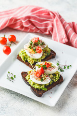 Toast with avocado and egg