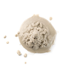 Sandy beach textured pile isolated on white background