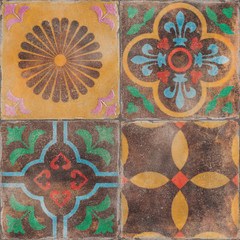 Traditional ornate ceramic tile, moroccan pattern tile, old portugal tile,