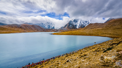 Gurudongmar Lake from a distance, in Sikkim, India