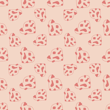 Neutral pink vector seamless pattern with geometric shapes. Abstract background for summer print, modern textile design, card, sprinting brochure and walpapers.