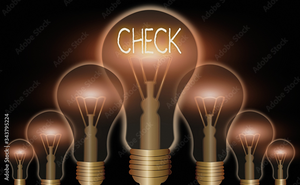 Aufkleber word writing text check. business photo showcasing mark click on a box in order to select a particul