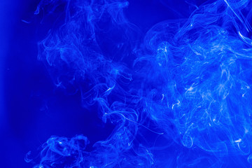 Fototapeta na wymiar Abstract Smoke on black Background, bluecolour.