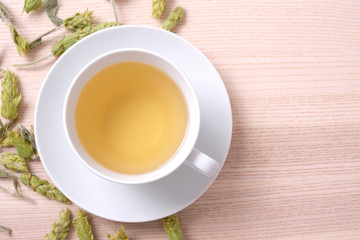 Cup of Mursala Mountain tea. Sideritis Scardica herbs