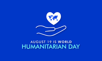 Fototapeta premium Vector illustration on the theme of World Humanitarian day observed each year on August 19th worldwide.