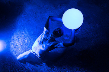 Woman relaxing in swimming pool