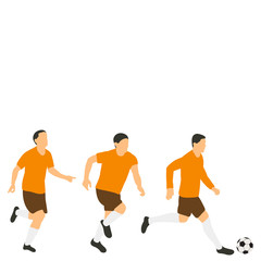 Fototapeta na wymiar vector, on a white background, soccer players in a flat style