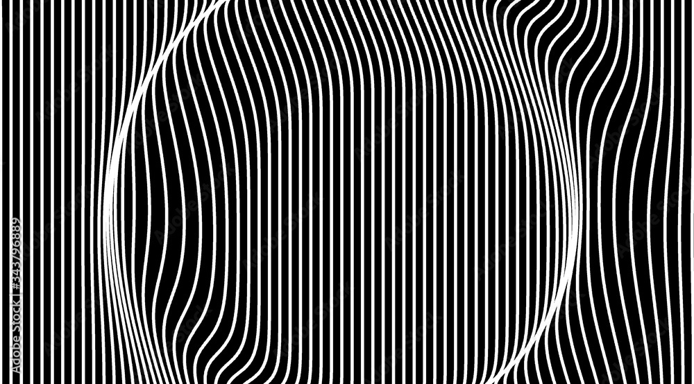 Poster abstract black and white lines art pattern background.displacement map texture background.ripple ver