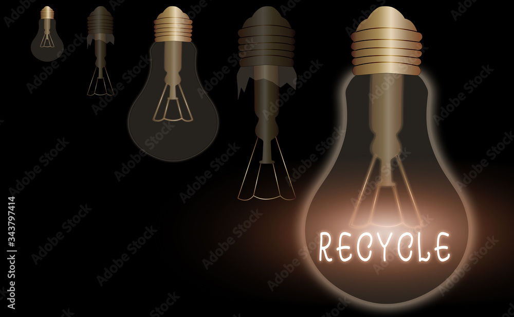 Poster text sign showing recycle. business photo text ocess of converting waste materials into new material