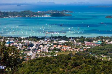 Fototapeta na wymiar View of the beautiful nature of Thailand from viewpoint