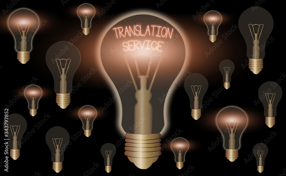 Poster handwriting text writing translation service. conceptual photo the equivalent target language from t