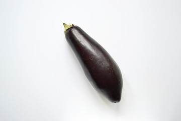 Eggplant on white background with soft shadow