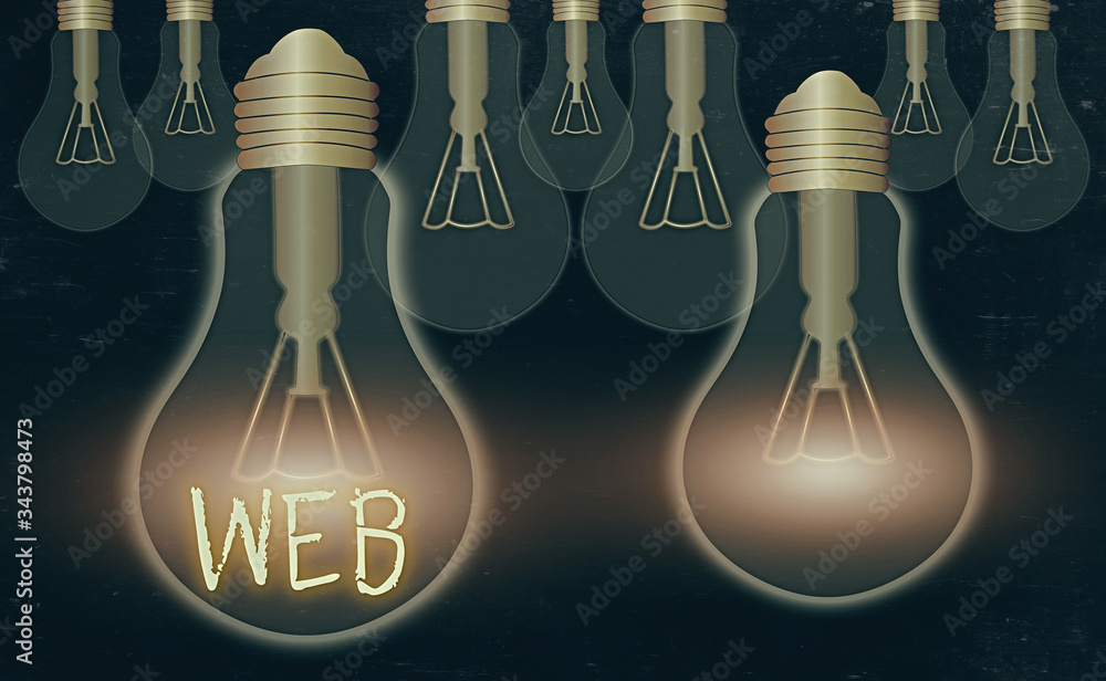 Poster writing note showing web. business concept for a system of internet servers that support specially f