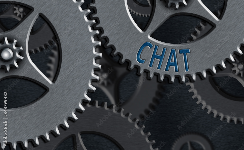Poster word writing text chat. business photo showcasing take part in a discussion that involves sending me
